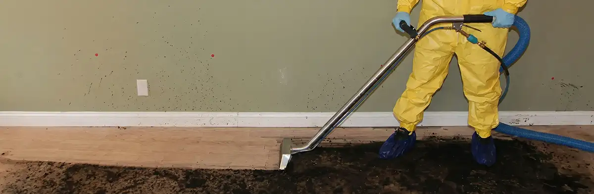 sewage removal service performing deep cleaning and extraction of sewage from an indoor area in Jersey City, NJ