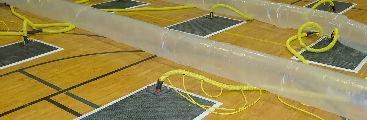 water clean up drying system set up to remove moisture and prevent further damage in Jersey City, NJ